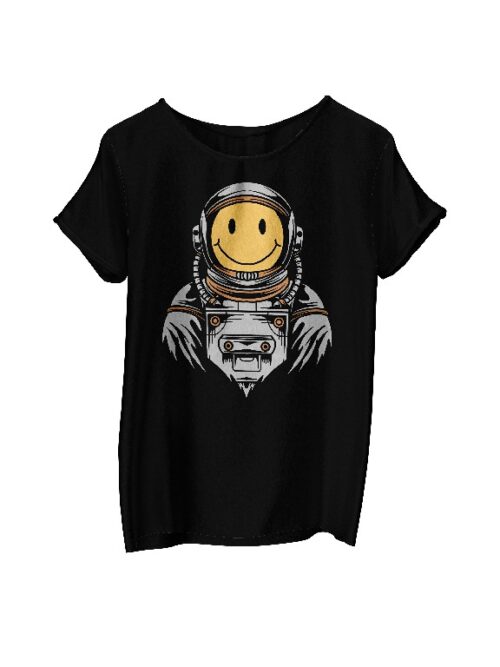 Smile face astronaut Design T-Shirt