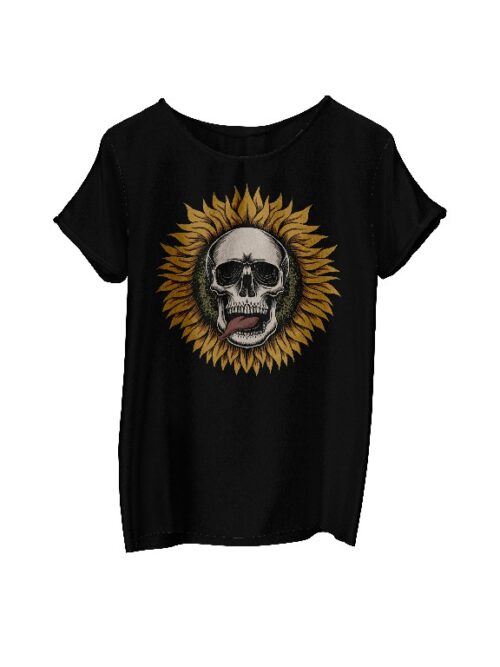 Sunflower skull Design T-Shirt