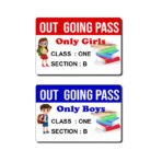 School Class Outgoing Pass Custom Printed Plastic ID Cards, Staff Name Badges, Membership Business Cards